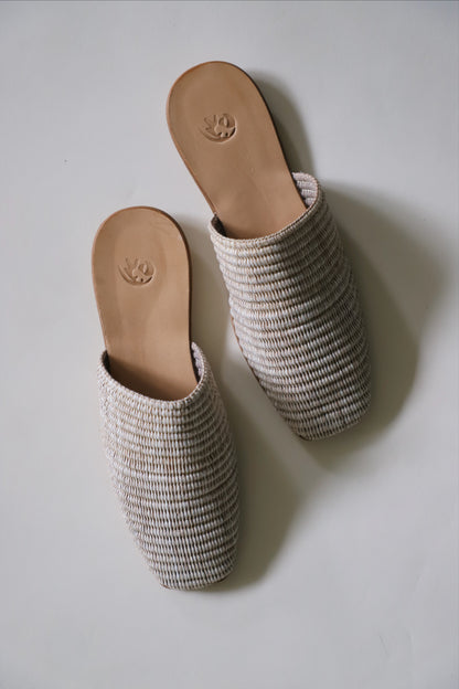 Mule de Rafia para Mujer | Zapatos de Fibra Natural