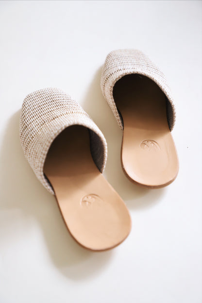 Mule de Rafia para Mujer | Zapatos de Fibra Natural