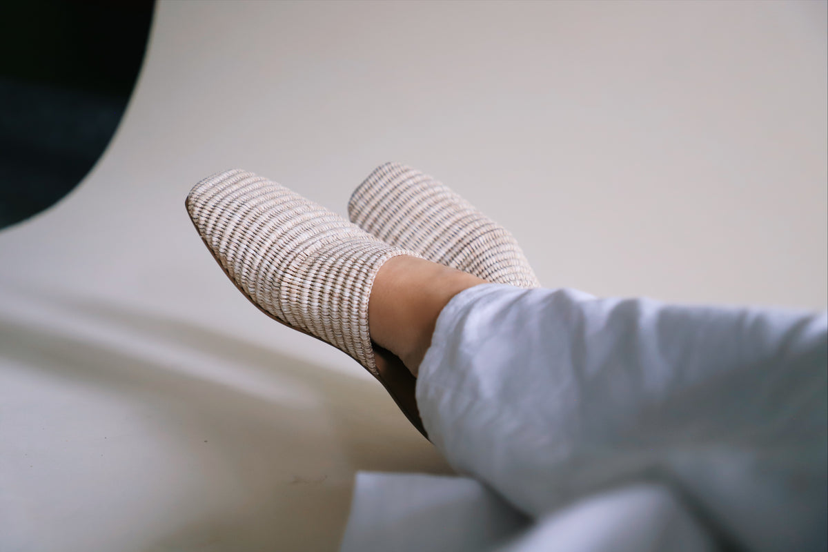 Mule de Rafia para Mujer | Zapatos de Fibra Natural